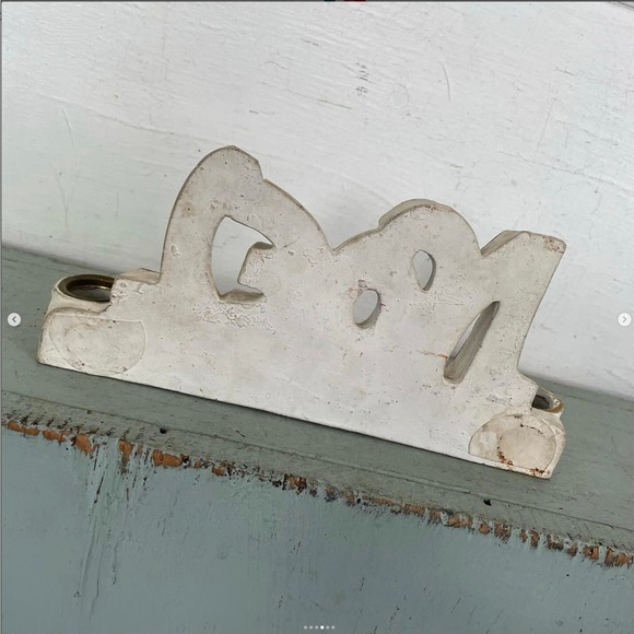 Vintage NOEL Chalkware Taper Candleholder Sign Decor Japan Christmas - Picture 4 of 6